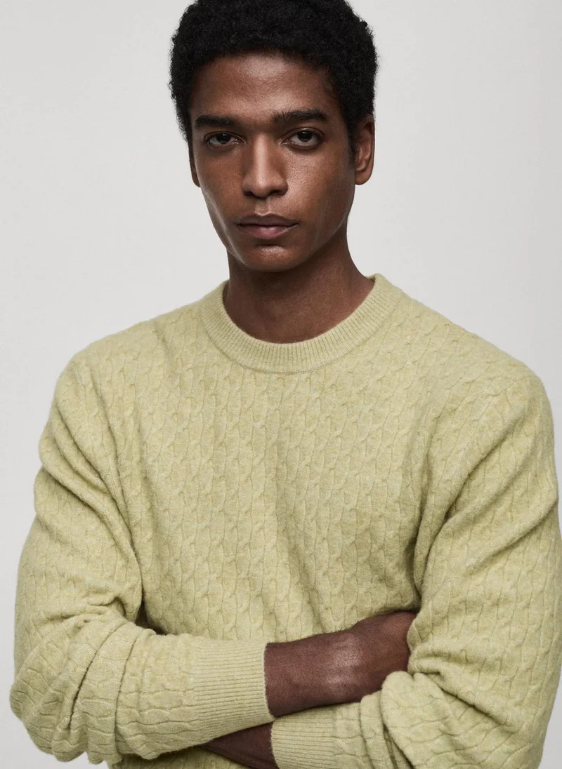Mango Man  marbled knitted structure sweater for Men | Best Price UAE